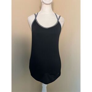 Champion Black Heathered Gray Slate Blue Fitted Athletic Tank Medium